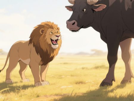 The story of the lion and the bull: ingenuity over brute force