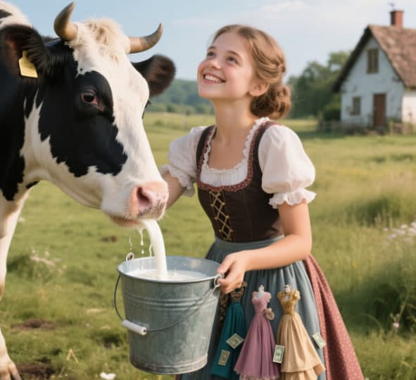 Aesop's Fable: The Girl Who Milked the Cow