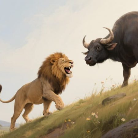 Aesop Fable: The Lion and the Bull