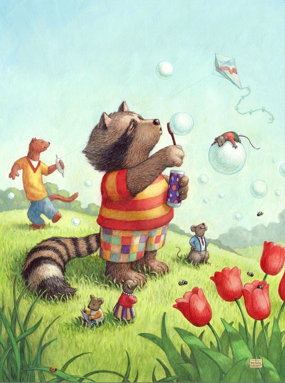 5-minute bedtime story : The Little Raccoon Who Blows Bubbles