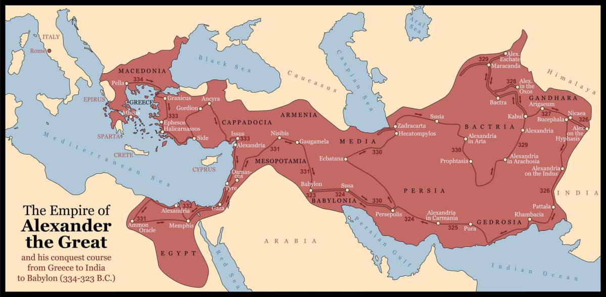 Explore the ancient world best map of the empire of alexander the great online