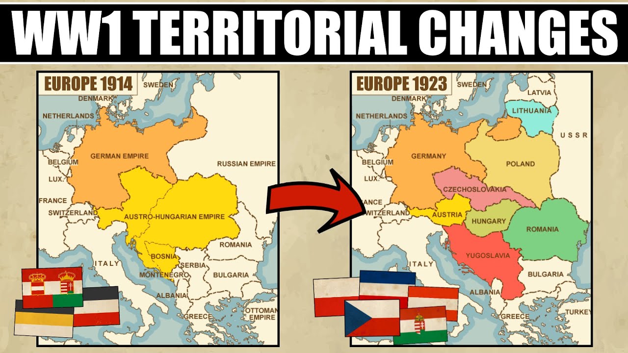 Europe after WW1 map details: what territories shifted