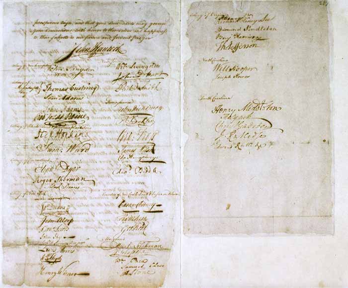 The Olive Branch Petition: the names behind the history, do you really know them?