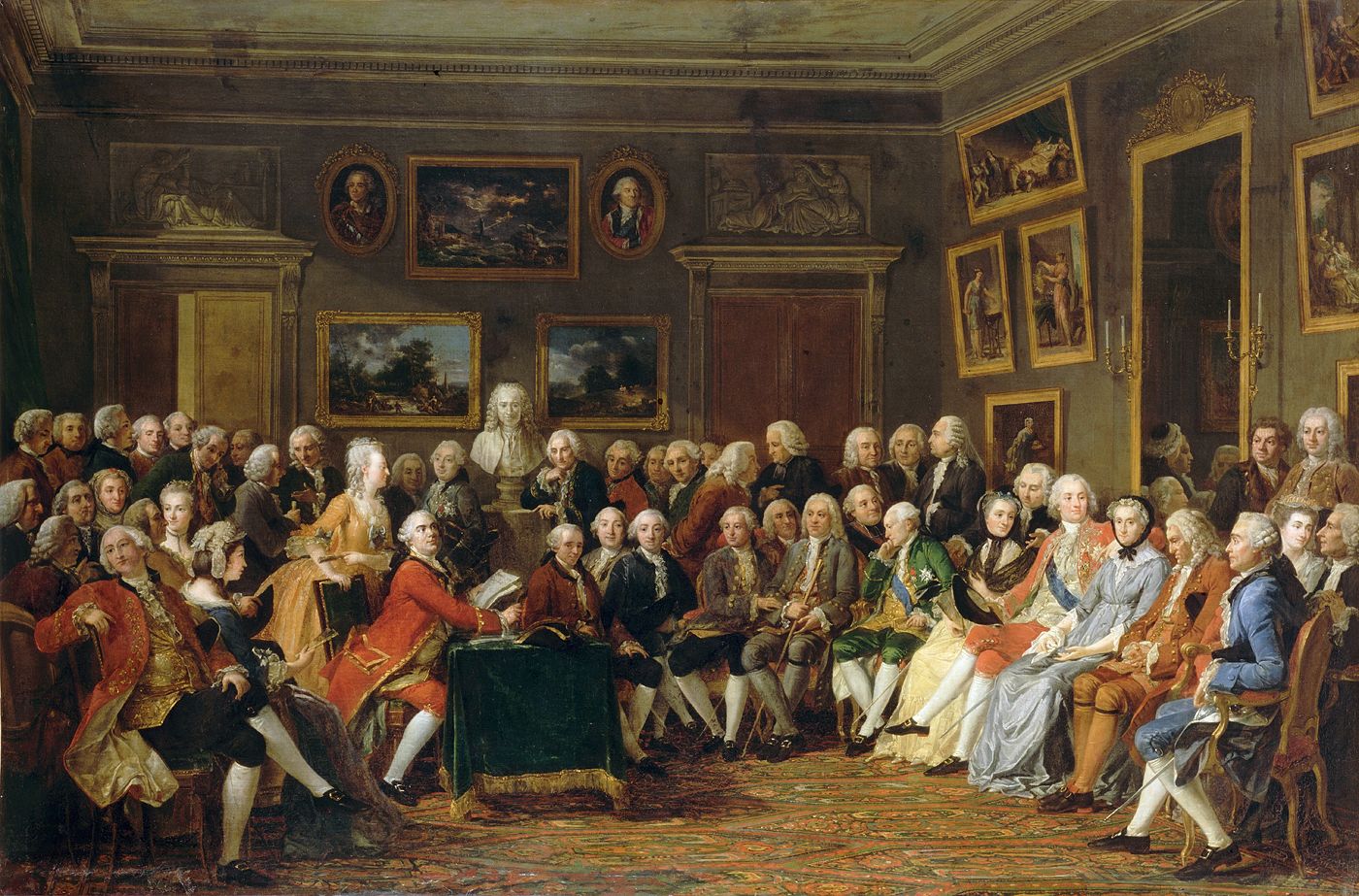 Where would people gather to talk during the enlightenment find out the popular places