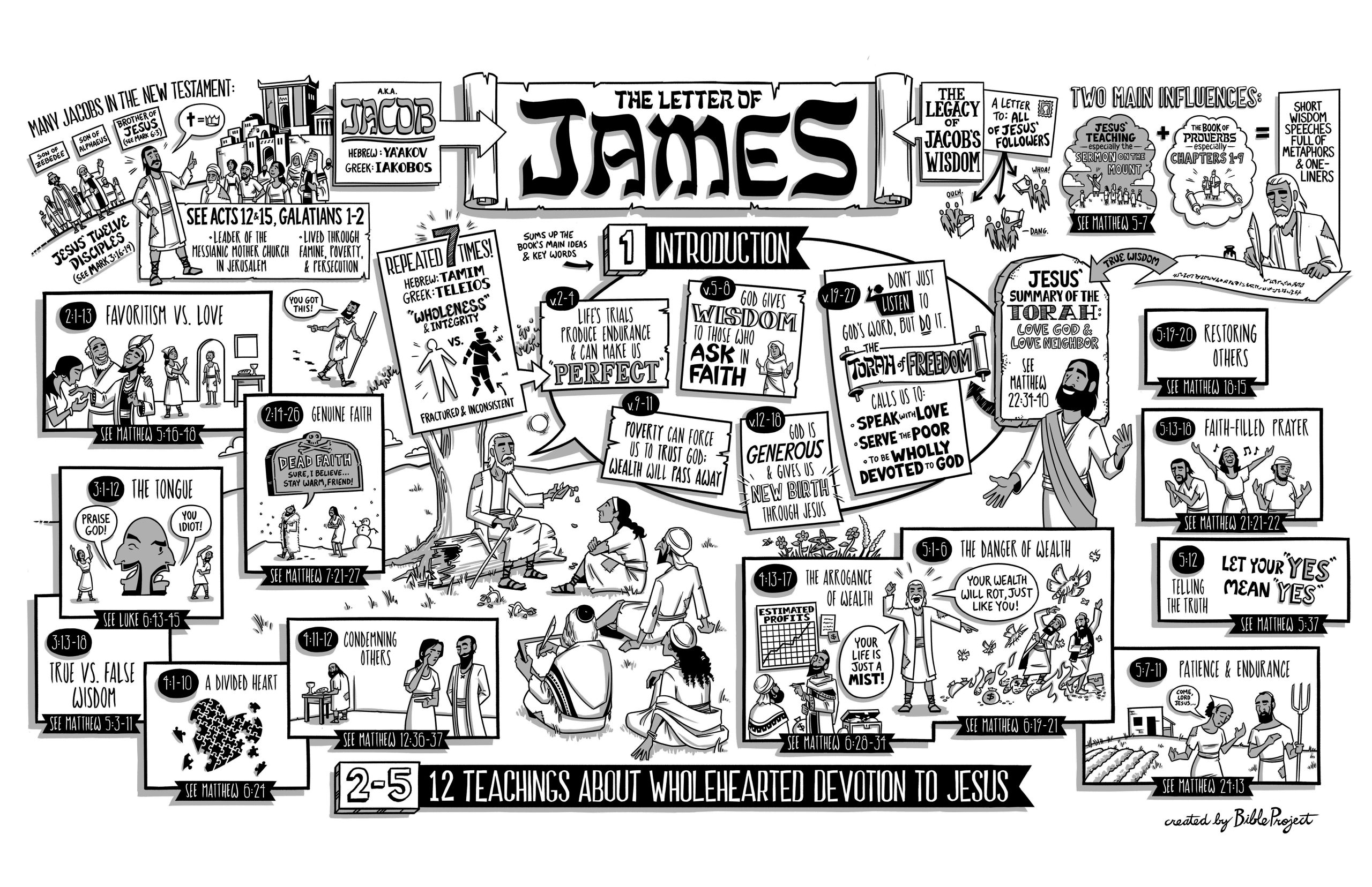 What book of james teaches here are key points revealed