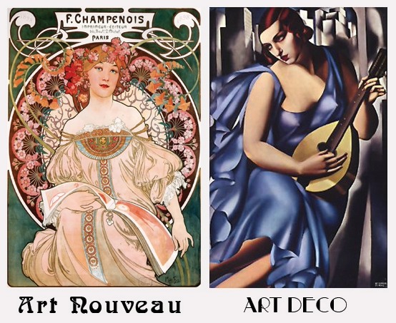 What is the difference between Art Nouveau and Art Deco? See how their styles look unique
