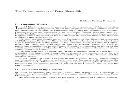 peter sloterdijk most imporant philosophical ideas